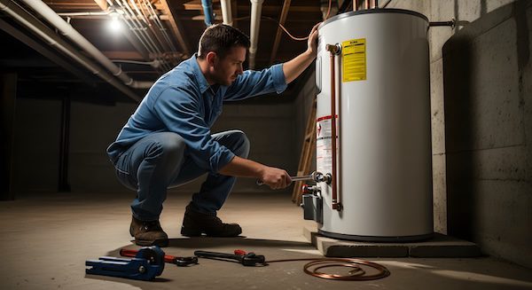 plumber-installing-or-repairing-a-water-heater_71885759 Tankless Water Heater Installation and Repair